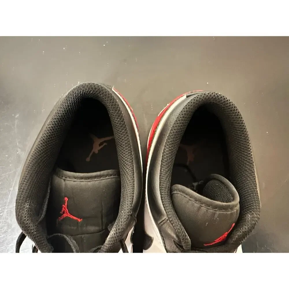 Nike Air Jordan 1 Low Red Bred Toe 2.0 Sneaker Shoe Men 10 Fashion Streetwear